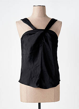 Top col carré fines bretelles noir IKKS femme
