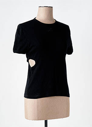 T-shirt stretch manches courtes noir COURREGES femme