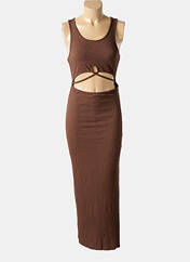 Robe longue marron NA-KD pour femme seconde vue