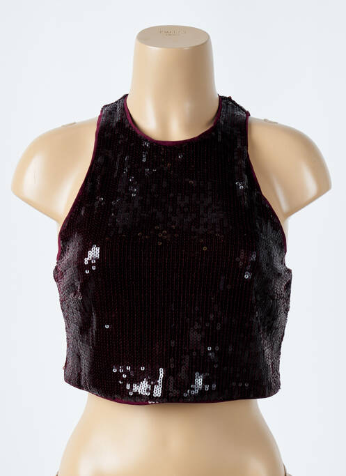 Top coupe cintrée sans manche rouge H&M femme