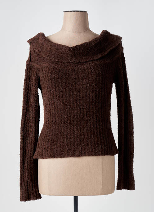 Pull coupe cintrée manches longues marron HOUSE OF CB LONDON femme