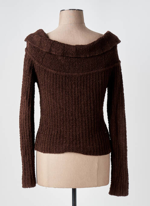 Pull coupe cintrée manches longues marron HOUSE OF CB LONDON femme