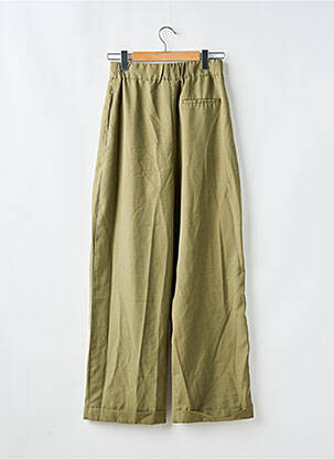 Pantalon large tissage crêpe vert TOPSHOP femme
