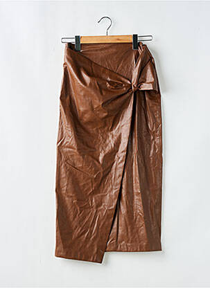 Jupe longue fermeture zippée au dos marron ZARA femme