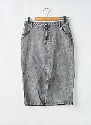 Jupe mi-longue stretch gris IKKS femme