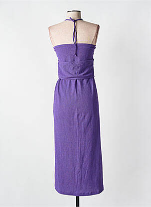 Robe longue tissage crêpe fines bretelles violet NA-KD femme