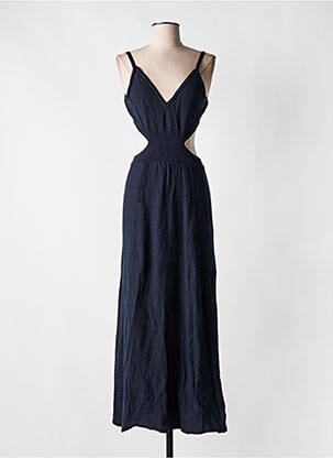 Robe longue coupe cintrée fines bretelles bleu BA&SH femme
