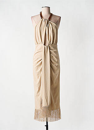 Robe mi-longue sans manche sans manche beige ASOS femme