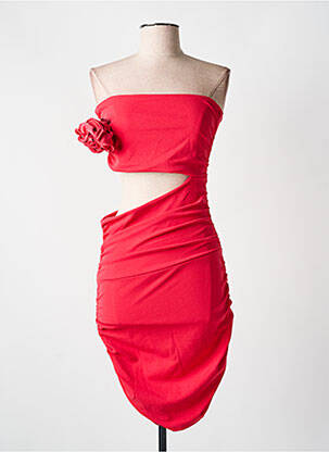 Robe mi-longue sans manche sans manche rouge NA-KD femme