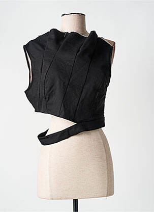 Top coupe cintrée sans manche noir NA-KD femme