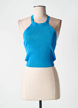 Top stretch fines bretelles bleu ZARA femme