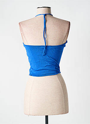 Top stretch fines bretelles bleu INDITEX femme