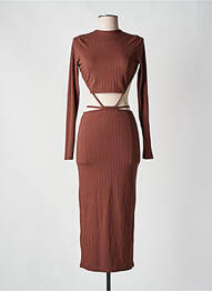 Robe longue manches longues manches longues marron ASOS femme