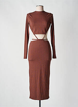 Robe longue manches longues manches longues marron ASOS femme