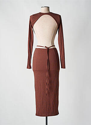 Robe longue manches longues manches longues marron ASOS femme