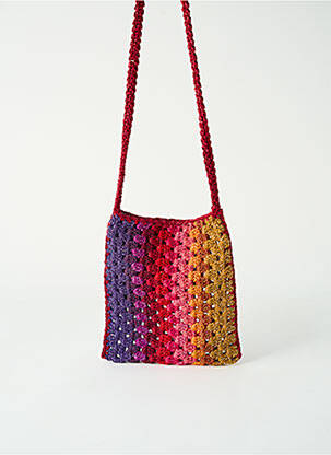 Sac poignée 1 anse de portée forme carré rouge ROSE CARMINE femme