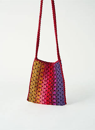 Sac poignée 1 anse de portée forme carré rouge ROSE CARMINE femme