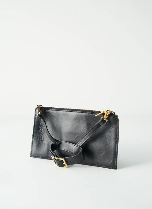 Pochette effet matière satinée noir MAISON ERNEST femme