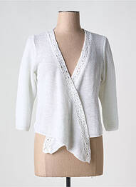 Gilet manches longues manches 3/4 blanc GRIFFON femme