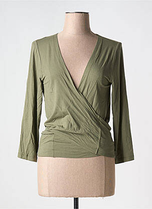 Gilet manches longues stretch vert GRIFFON femme