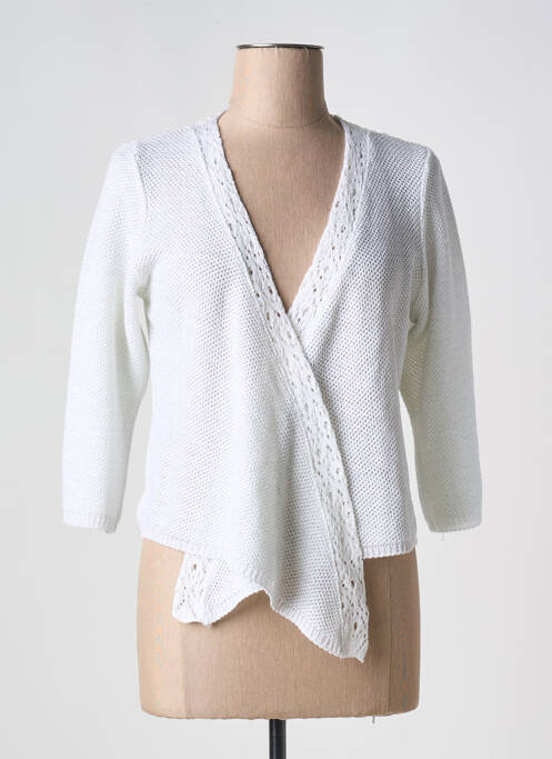 Gilet manches longues manches 3/4 blanc GRIFFON femme