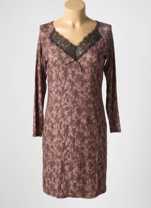 Chemise de nuit marron ANTIGEL pour femme