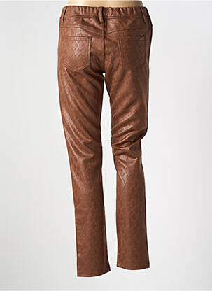 Jegging tissage suedine taille haute marron QUATRE VINGT JOURS femme