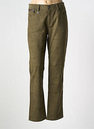 Pantalon slim stretch taille normale vert QUATRE VINGT JOURS femme