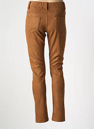 Jegging tissage suedine taille normale marron QUATRE VINGT JOURS femme