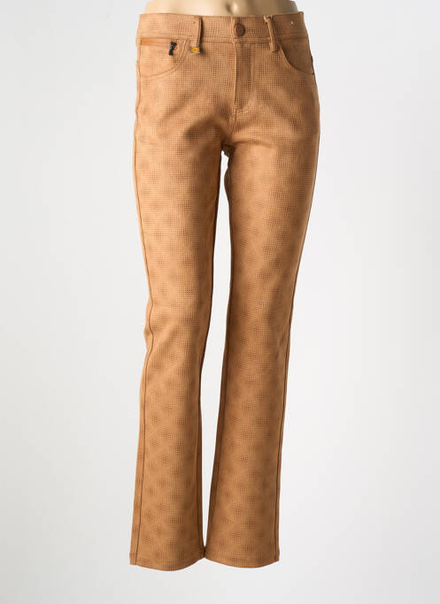 Pantalon slim beige QUATRE VINGT JOURS pour femme