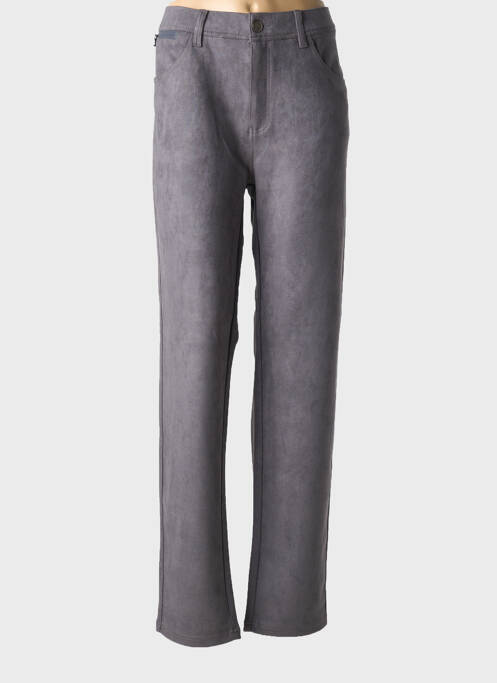 Pantalon slim gris QUATRE VINGT JOURS pour femme
