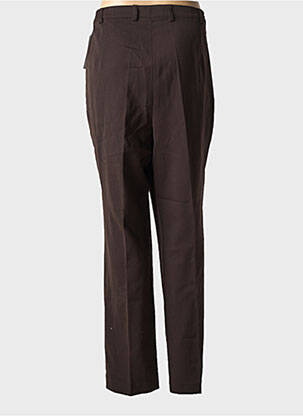 Pantalon droit fermeture zippée sous rabat boutonné taille normale marron RICHY femme