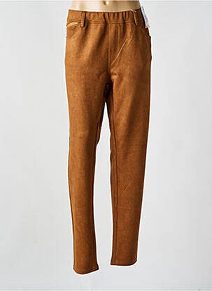 Jegging tissage suedine taille normale marron QUATRE VINGT JOURS femme