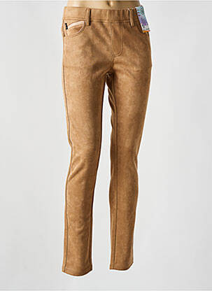 Jegging tissage suedine taille normale beige QUATRE VINGT JOURS femme