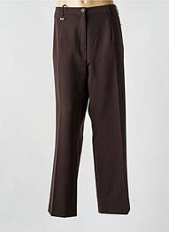 Pantalon droit tissage crêpe taille normale marron RICHY femme