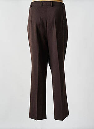 Pantalon droit tissage crêpe taille normale marron RICHY femme