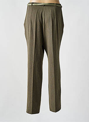 Pantalon droit taille à pinces taille haute vert VICTORIA VELIANI femme