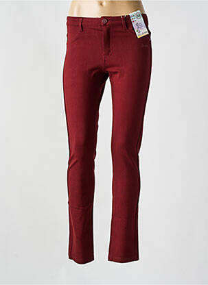Pantalon slim stretch taille normale rouge QUATRE VINGT JOURS femme