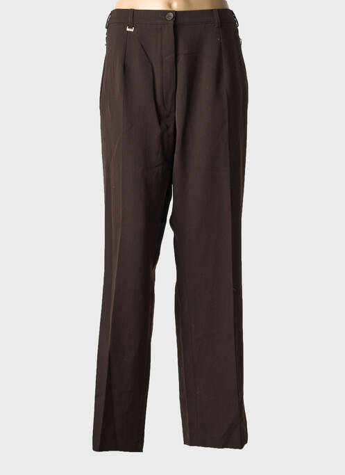 Pantalon droit fermeture zippée sous rabat boutonné taille normale marron RICHY femme