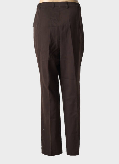 Pantalon droit fermeture zippée sous rabat boutonné taille normale marron RICHY femme