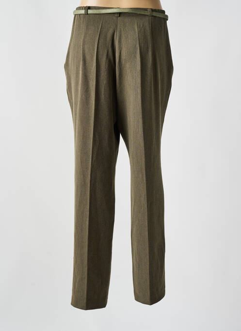 Pantalon droit taille à pinces taille haute vert VICTORIA VELIANI femme