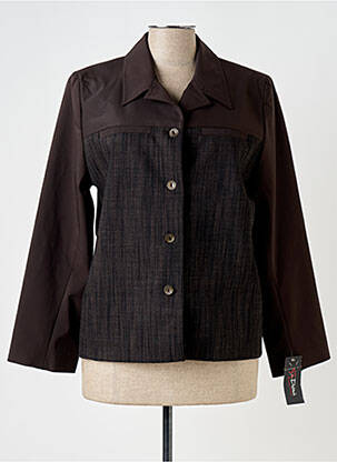 Veste casual col chemisier marron GUY DUBOUIS femme