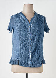 Chemisier manches courtes manches courtes bleu MERI & ESCA femme