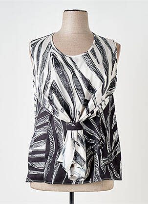Blouse imprimé fantaisie sans manche noir MERI & ESCA femme