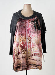 Tunique manches longues imprimé fantaisie gris MERI & ESCA femme