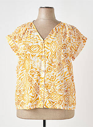 Chemisier manches courtes manches courtes jaune 7 SEASONS femme