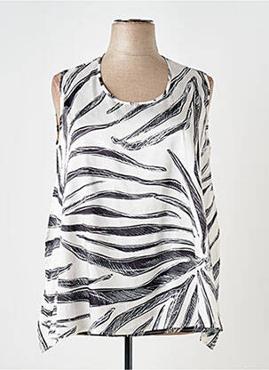 Blouse imprimé fantaisie sans manche blanc MERI & ESCA femme