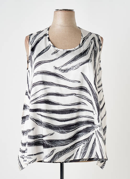Blouse imprimé fantaisie sans manche blanc MERI & ESCA femme
