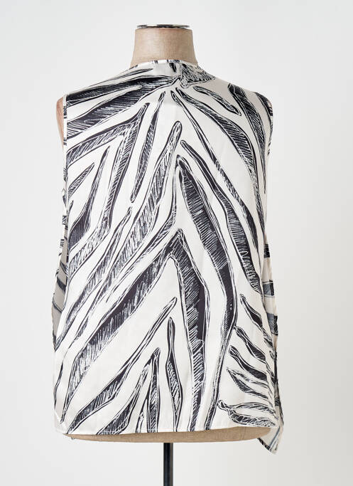 Blouse imprimé fantaisie sans manche blanc MERI & ESCA femme