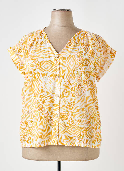 Chemisier manches courtes manches courtes jaune 7 SEASONS femme